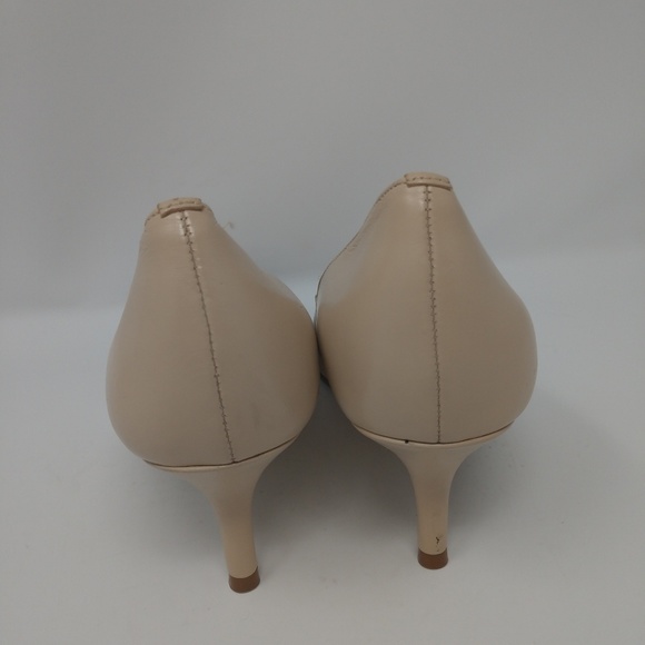 TAHARI Womens Nude Beige Leather Peep Toe Heel 8 - Picture 4 of 8